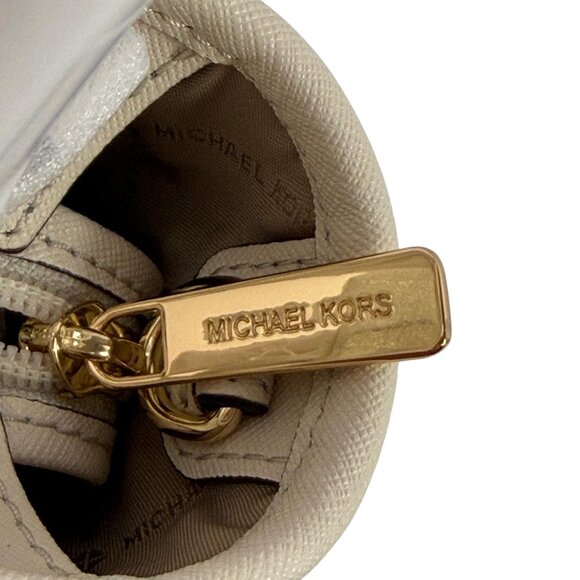 MICHAEL KORS Jet Set Small Saffiano Leather Top-Zip Tote Bag Light Cream NWT - Picture 8 of 16